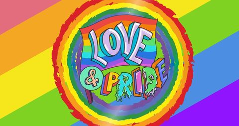 Colorful Love and Pride Banner with Rainbow Flag Design