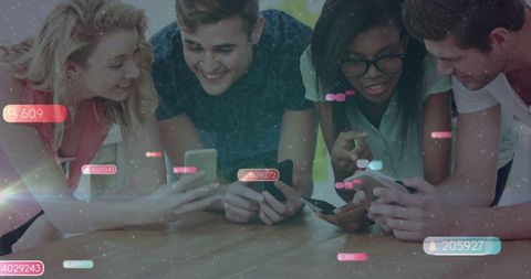 Diverse Friends Engaging with Social Media on Smartphones