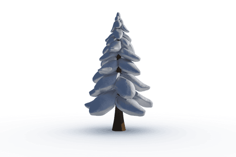 digital snow-covered christmas tree vector on transparent background - Download Free Stock Videos Pikwizard.com