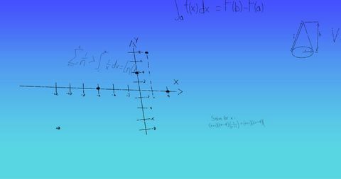 Handwritten Mathematical Formulas on Blue Gradient Background - Download Free Stock Images Pikwizard.com