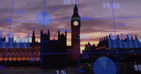 Data Analytics Overlay on London Cityscape