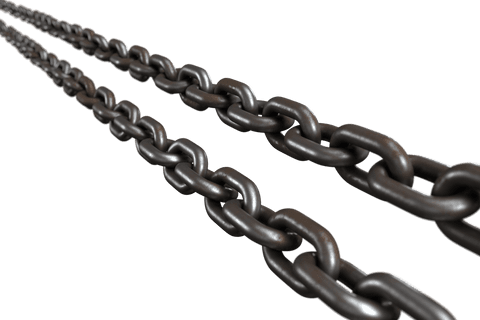 Rustic chains on transparent background symbolizing blockade