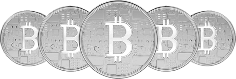 Transparent Silver Bitcoin Coins in a Row on Clear Background - Download Free Stock Videos Pikwizard.com
