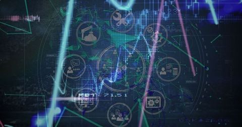Futuristic Digital Interface with Networking Graphics - Download Free Stock Images Pikwizard.com