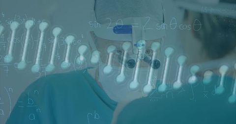 Innovative Medical Science Concept with Surgeon and DNA Strand