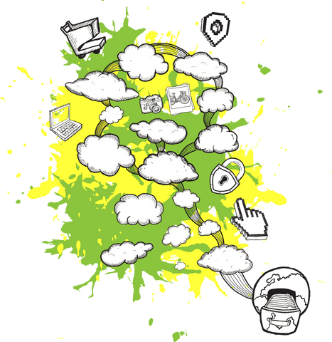 Digital Cloud Symbols on Transparent Background for E-commerce and Security - Download Free Stock Videos Pikwizard.com