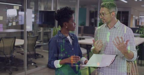 Business Discussion on Financial Analytics in Office Setting