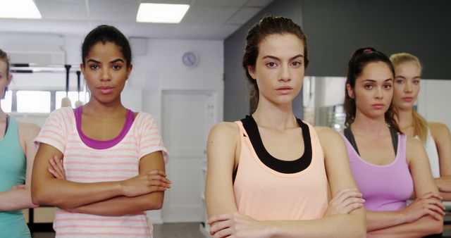 Group of Serious Female Athletes in Fitness Class - Download Free Stock Images Pikwizard.com