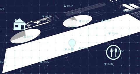 Futuristic technology interface dashboard with data visuals