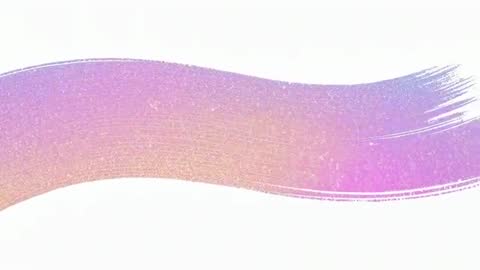 Glitter Brush Stroke Waving Across Canvas Revealing Bristle Streaks and Gradient Sparkles