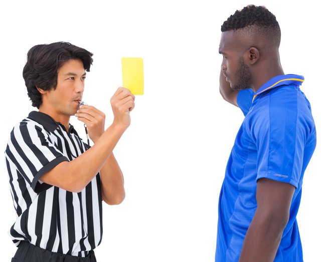 Transparent Background Soccer Referee Issuing Yellow Card - Download Free Stock Videos Pikwizard.com