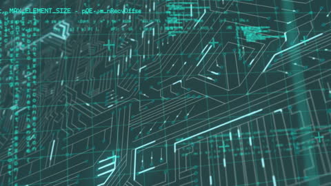 Futuristic Digital Circuitboard with Interface Elements