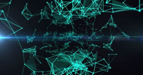 Abstract Geometric Network with Light Burst in Dark Space - Download Free Stock Images Pikwizard.com