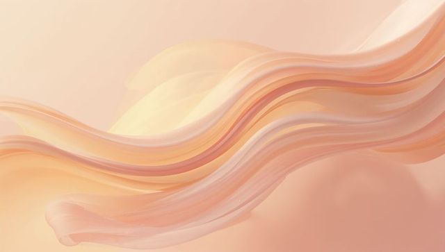 Translucent peach ribbon waves creating layered pastel gradient with warm glow
