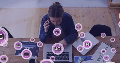 Connected Businesswoman Leveraging 6G Technology - Download Free Stock Images Pikwizard.com