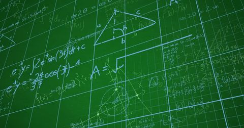 Mathematical Formulas and Equations on Green Background - Download Free Stock Images Pikwizard.com