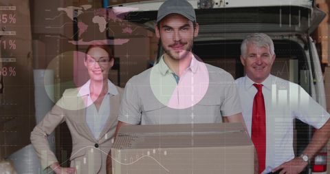 Global Shipping Data Technology with Delivery Team - Download Free Stock Images Pikwizard.com