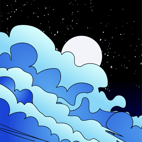 transparent sky scene with moon clouds and stars - Download Free Stock Videos Pikwizard.com