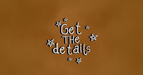 Inspirational Quote 'Get the Details' with Stars on Orange Background