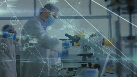 Scientist Experimenting with Innovative Technology in Laboratory