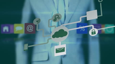 Digital Networking Connections Over Business Suit