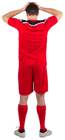 Transparent Back View of Disappointed Soccer Player in Red Kit - Download Free Stock Videos Pikwizard.com