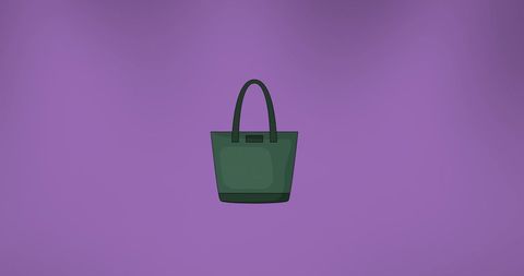 Stylish Green Handbag with Vibrant Purple Backdrop