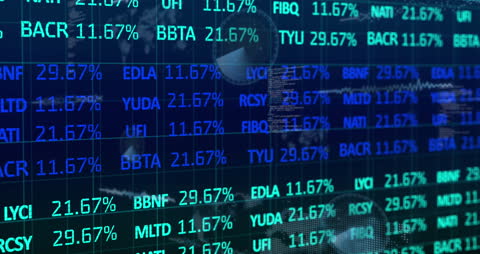 Animated Financial Data and Stock Market Ticker Display