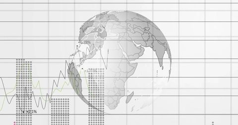 Translucent Globe with Data Analytics Overlay