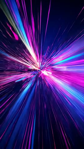 Neon Hyperspace Burst Vertical Video Loop Sending Prism Light Trails into Warp Tunnel