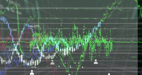 Financial Data Processing Animation with Connected Diagrams