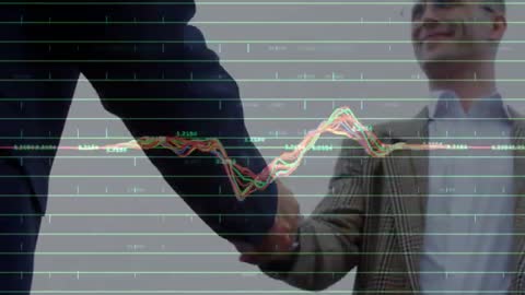 Business Handshake with Digital Data Overlay Signifies Modern Collaboration