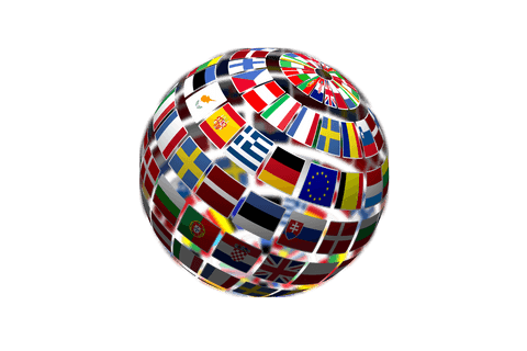 transparent globe composed of national flags on clear background - Download Free Stock Videos Pikwizard.com