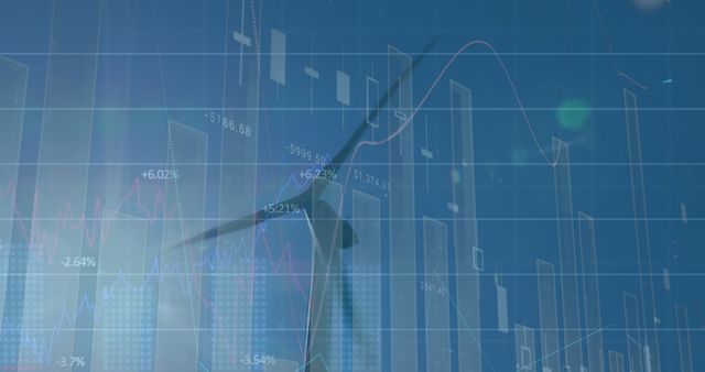 Wind Turbine Against Virtual Financial Charts - Download Free Stock Images Pikwizard.com