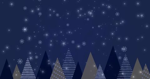 Winter Night with Glittering Snowfall over Geometric Trees - Download Free Stock Images Pikwizard.com
