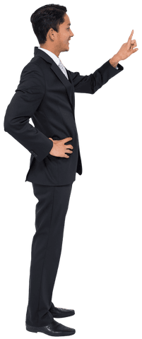 smiling asian businessman pointing finger, transparent background, professional gesture - Download Free Stock Videos Pikwizard.com