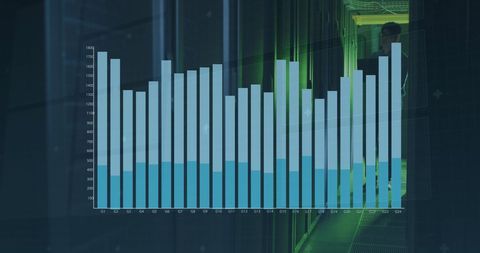 Dynamic Stock Market Data with Engineer in High-Tech Server Room - Download Free Stock Images Pikwizard.com