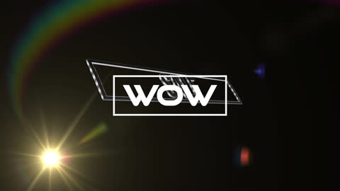 Vibrant WOW Banner on Black with Flare and Rainbow