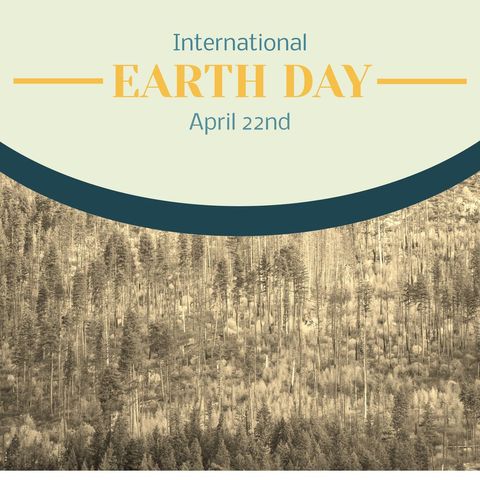 International Earth Day Celebratory Design in Woodland Scene