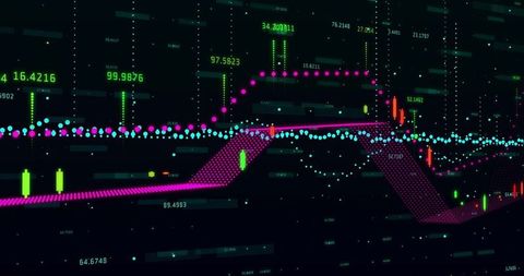Futuristic Neon Data Dashboard with Vibrant Analytics Tooltip