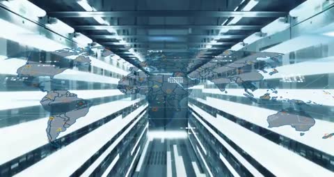 Global Data Flow in Futuristic Network Server Room