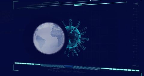Digital Representation of Global Data and Virus Modeling - Download Free Stock Images Pikwizard.com