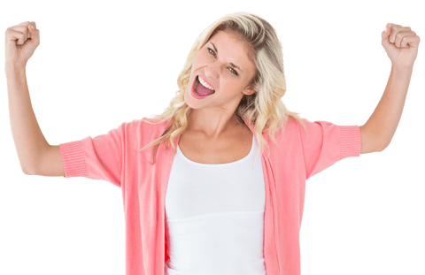 excited young woman celebrating success on transparent background - Download Free Stock Videos Pikwizard.com