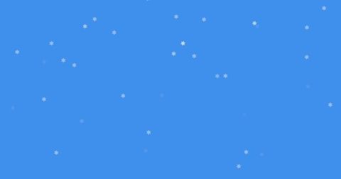 Falling Snowflakes on Serene Blue Background