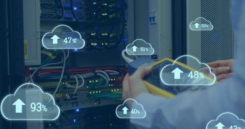 Cloud Data Analytics in Server Room with Technician - Download Free Stock Images Pikwizard.com