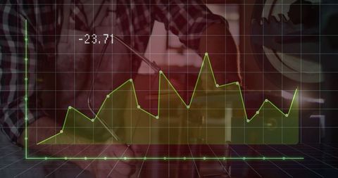 Craftsman in Workshop Analyzing Measurement Data with Overlay