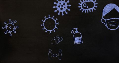 Chalkboard Sketches of Health Safety Measures During Pandemic - Download Free Stock Images Pikwizard.com