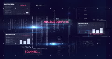 Futuristic Data Processing Animation with Digital Graphics