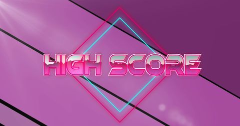 Retro High Score Digital Banner with Neon Effect