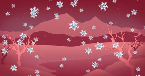 Snowflakes Falling in Tranquil Winter Wilderness